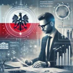 OBRAZEK mężczyzny sprawdzającego dokumenty, za nim widać polską flagę