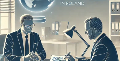 W tle widać dwóch mężczyzn zamierzających podpisać umowę z LGD
