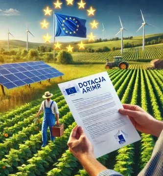 Obraz osoby trzymającej dokument z zatwierdzonym grantem na środku pola.