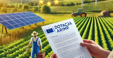 Obraz osoby trzymającej dokument z zatwierdzonym grantem na środku pola.