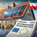 OBRAZ instalacji fotowoltaicznej z umową o dofinansowaniu obok