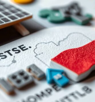 Obraz w stylu gliny przedstawiający elementy Polski obok paneli słonecznych i innych konstrukcji związanych z energią elektryczną.