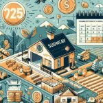 Rysunek przedstawiający gospodarstwo rolne z wieloma elementami operacyjnymi obok tytułu artykułu.