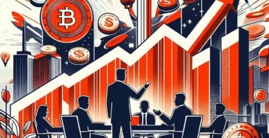 Zdjęcie w formacie kreskówek grupy ludzi siedzących o firmach z symbolami pieniędzy FONSO